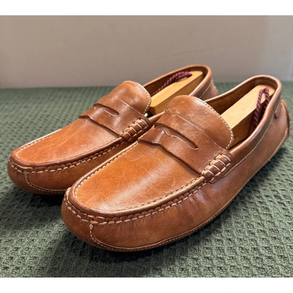 Cole Haan Grant Canoe Penny Loafers Mens 9M British Tan Leather Mocs C12134